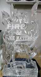 Ice Matters Flame Single Pour Drink Luge with Snowfilled Wording