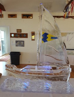 Ice Matters - Laminated Logo in sail of carved boat