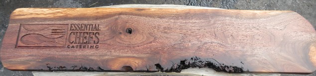 Logo on Black Walnut Serving Board Logo on Black Walnut Serving Board