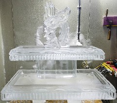 Ice Matters Two Tier Tray with Carved Mask Topper