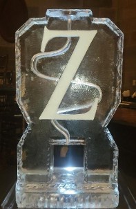 Single Pour Drink Luge with Large Snowfilled Initial