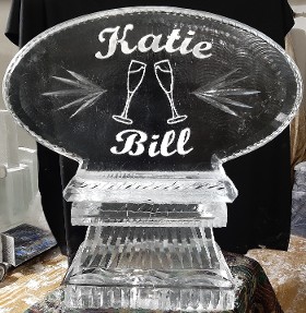 Snowfilled names with toasting glasses