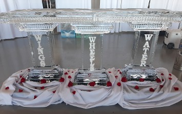 80 Inch Free Standing Bar with Snowfilled Word on Each Leg - Elegant Detail