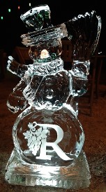 Ice Matters Single Block Snowman with Snowfilled Logo in Base