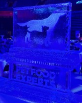 Snowfilled Pet Food Experts Logo, horizontal, on large base with wording