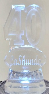 Number, Snowfilled and Carved Around with Snowfilled Name Under