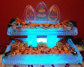 15.)  Ice Matters Two Tier Tray with Colored Egg Topper - Colors Vary