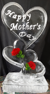 27.)  Ice Matters Triple Heart with Silk Roses