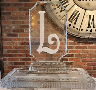 Ice Matters Snowfilled Initial Logo on back of Tray, cut corners, detailed edges