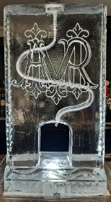 Ice Matters Straight single pour luge with curved opening for glass and custom monogram