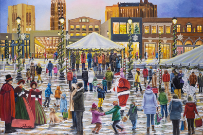 Shoppes at Yale Ad with Bill Covitz and his Reindeer Ice Sculpture