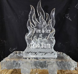 ice matters personalized flames on back of 40 inch tray