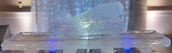 ice matters - submarine breaching on back of 80 inch tray