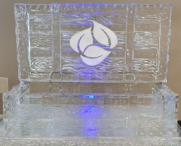 ice matters open treasure chest - no lock - with snowfilled logo on chest top