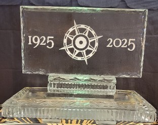 ice matters snowfilled logo on back of 40 inch tray