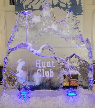ice matters single pour drink luge - apres ski theme - mountain with snowfilled personalization 
