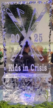 ice matters - ski logo with rocky edges on rocky base