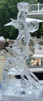 ice matters single pour drink luge - lady skier jumping