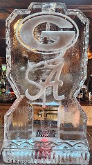 Ice Matters Single Pour Drink Luge with Snowfilled Logos