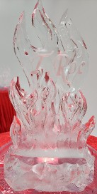 ice matters - flame individual table centerpiece with snowfilled personalization