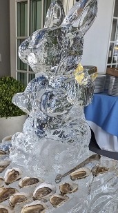 ice matters - bunny with backpack - on ice tray - filled