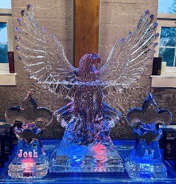 ice matters - two block eagle with personalized fleur des lis on each side
