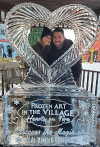 ice matters - large heart photo op on based with snowfilled personalization