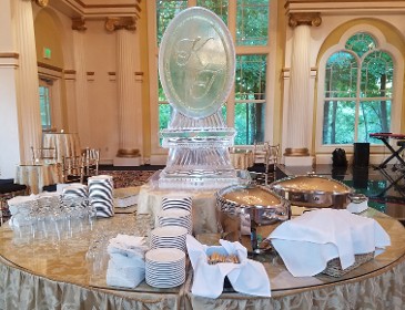 ice matters - glitter initials - set on raised table