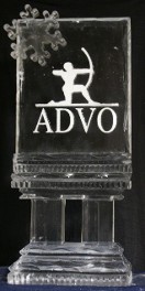 Snowfilled Logo on Column Base with Carved Snowflake Accent