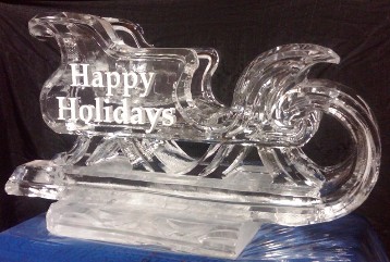 Sleigh with Snowfilled Happy Holidays