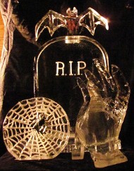 Bat on Headstone, Web, Hand