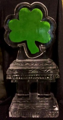 Colored Shamrock on Column Base