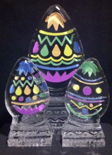11.)  Ice Matters - 3 Colored Eggs- Colors Vary