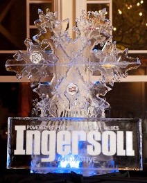 Ice Matters - Multi Block design - Large Snowflake Cluster with Laminated Logos in snowflakes and large snowfilled plaque in front