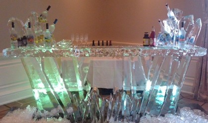 Ice Matters - 80 Inch Free Standing Shard Bar with Bottle Holders